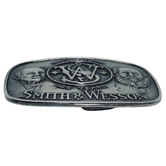 Vintage Silver Tone 1852 - 1977 Smith & Wesson Belt Buckle (5904) - Picture 5 of 7